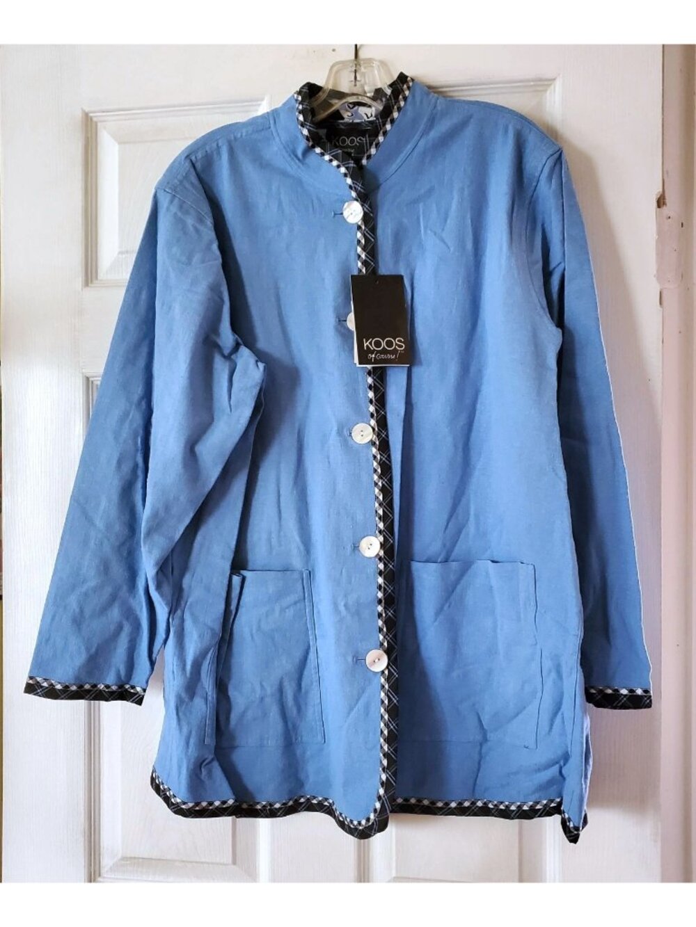 VINTAGE KOOS OF COURSE WOMENS REVERSIBLE LINEN RAYON SILK JACKET SIZE 1X NWT